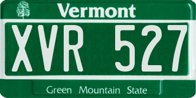VT license plate XVR527