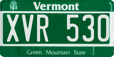 VT license plate XVR530