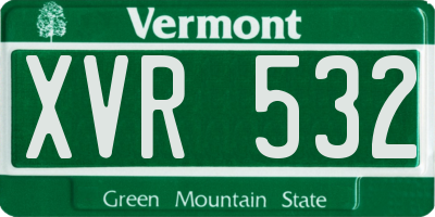 VT license plate XVR532