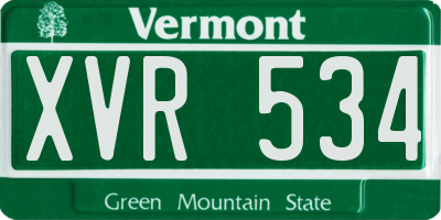 VT license plate XVR534