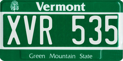 VT license plate XVR535