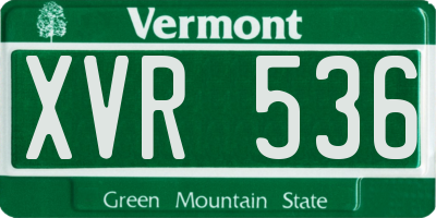 VT license plate XVR536