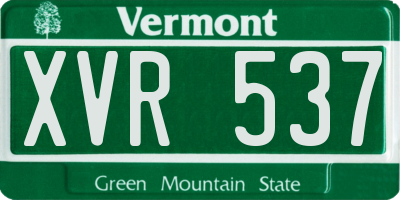 VT license plate XVR537