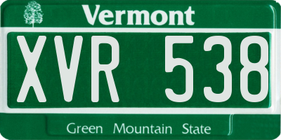 VT license plate XVR538