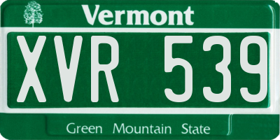 VT license plate XVR539