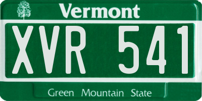 VT license plate XVR541