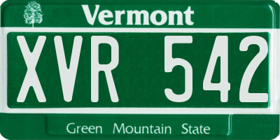VT license plate XVR542