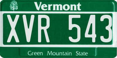 VT license plate XVR543