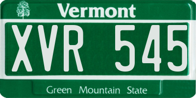 VT license plate XVR545