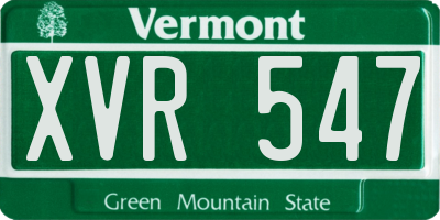 VT license plate XVR547