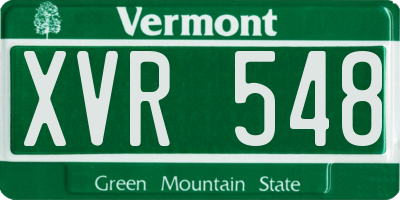 VT license plate XVR548