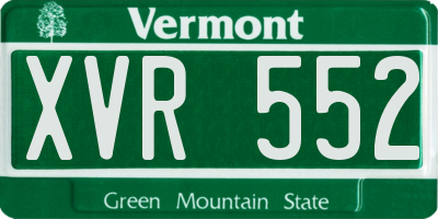 VT license plate XVR552