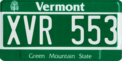 VT license plate XVR553