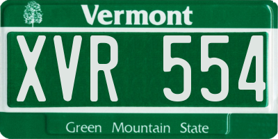 VT license plate XVR554