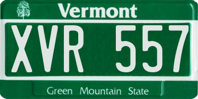 VT license plate XVR557