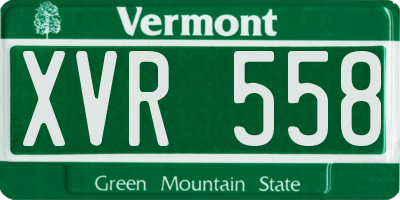 VT license plate XVR558
