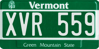 VT license plate XVR559
