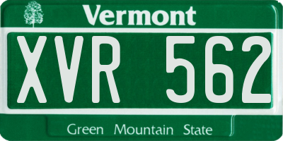 VT license plate XVR562