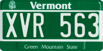 VT license plate XVR563