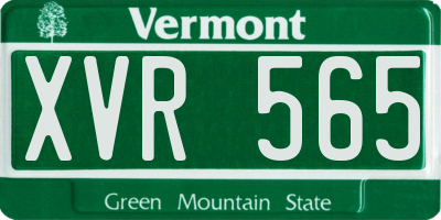 VT license plate XVR565