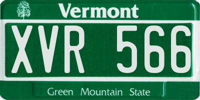 VT license plate XVR566