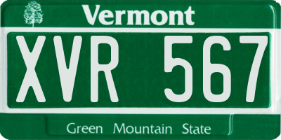 VT license plate XVR567
