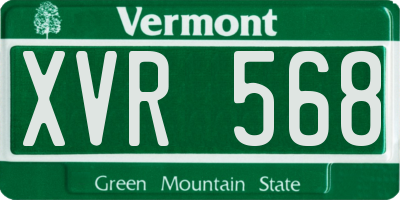 VT license plate XVR568