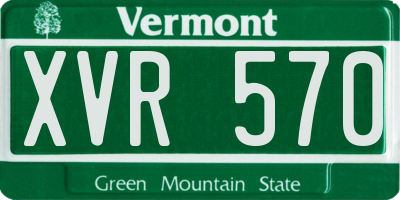 VT license plate XVR570
