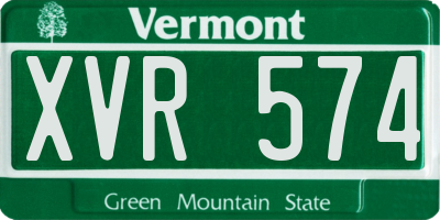 VT license plate XVR574