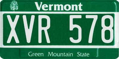 VT license plate XVR578