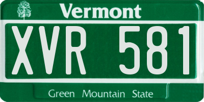 VT license plate XVR581