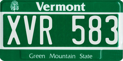 VT license plate XVR583