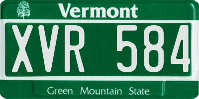 VT license plate XVR584