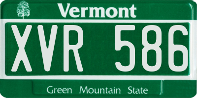 VT license plate XVR586