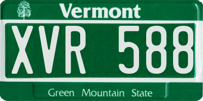 VT license plate XVR588