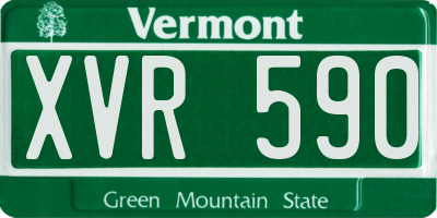 VT license plate XVR590