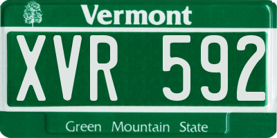 VT license plate XVR592