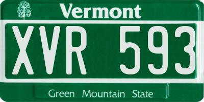 VT license plate XVR593