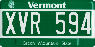 VT license plate XVR594