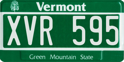 VT license plate XVR595