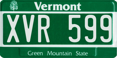 VT license plate XVR599