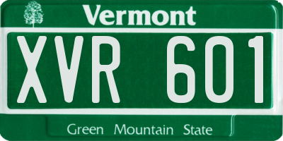 VT license plate XVR601