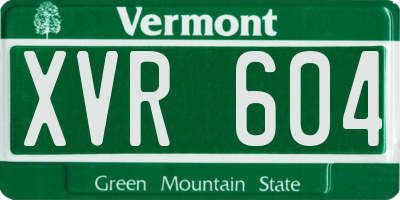 VT license plate XVR604