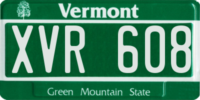 VT license plate XVR608