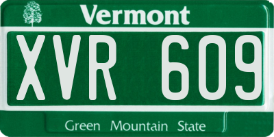 VT license plate XVR609