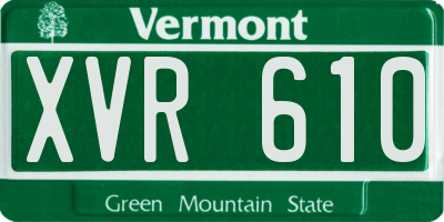 VT license plate XVR610