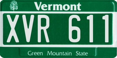 VT license plate XVR611