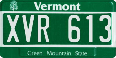 VT license plate XVR613