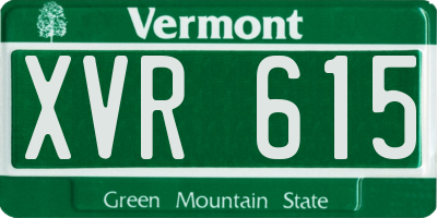 VT license plate XVR615