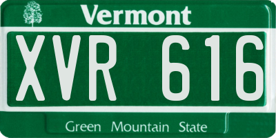 VT license plate XVR616